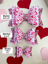 Load image into Gallery viewer, Pink Leopard Love Dainty Bow