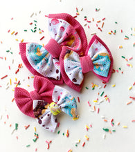 Load image into Gallery viewer, Pink Donuts Double Stacked Bow & singles