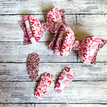 Load image into Gallery viewer, Leopard Valentine Kisses Dainty Bow
