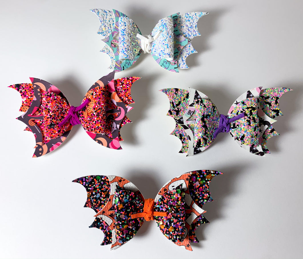 Glitter Bat Web Bows