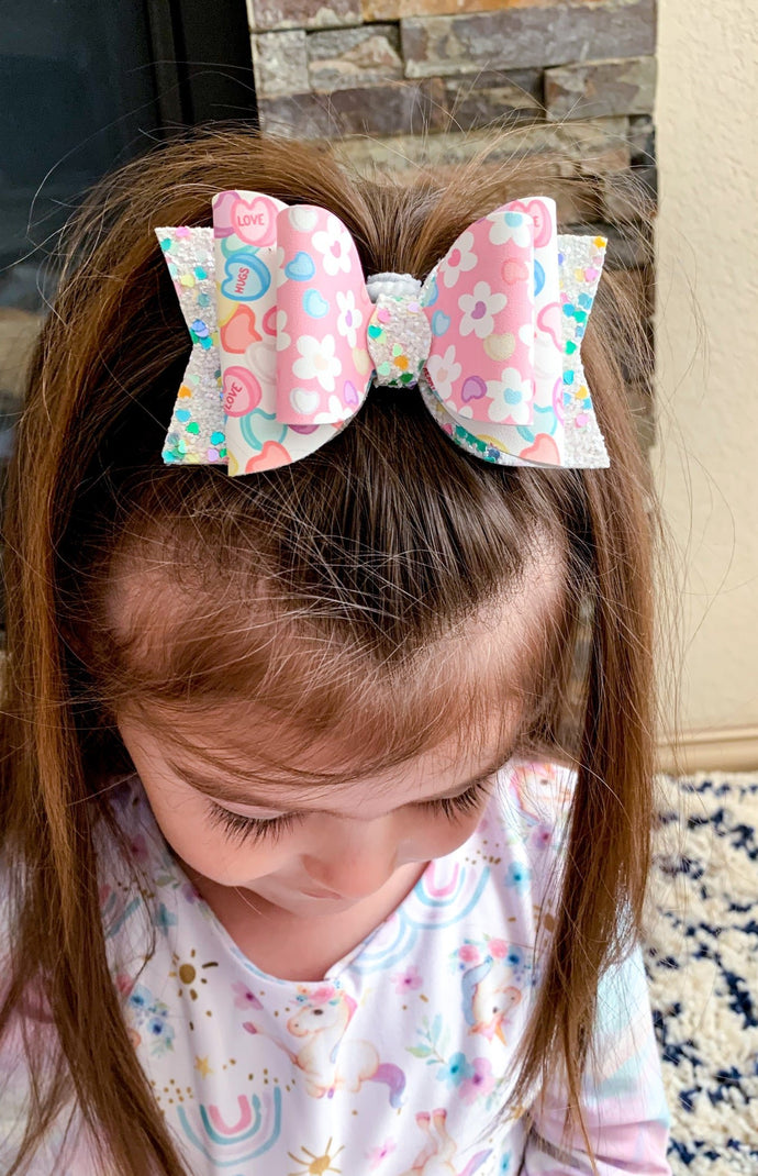 Conversation Hearts Dainty Bow