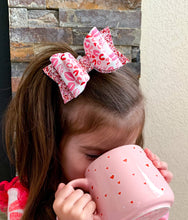 Load image into Gallery viewer, Leopard Valentine Kisses Dainty Bow

