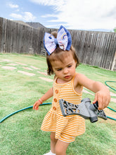 Cargar imagen en el visor de la galería, Denim Rainbows Double Stacked Bows &amp; singles
