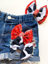 Load image into Gallery viewer, Cow Paisley Double Stacked Bow and singles
