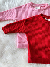 Load image into Gallery viewer, Pink and Red waffle dolmans
